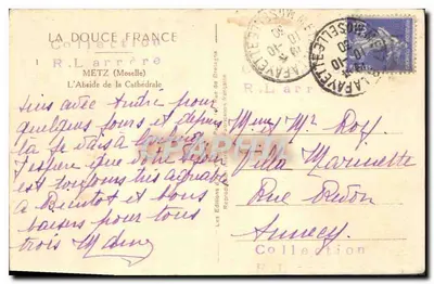 Katedra w Metz — widok z abside — Éditions de la Douce France — Rewers