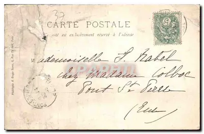 Sainte-Maure — Route Nationale — vue près Paris — éditeur M. Copuy — Achterkant