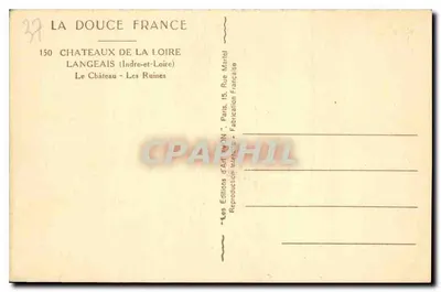 Zamek — Ruiny — Langeais (Indre-et-Loire) — Éditions d'Art Marlet — Rewers