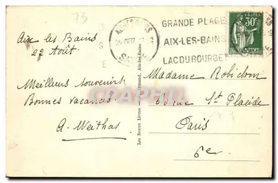 Aix-les-Bains — Lac du Bourget i góra Chambotte — Les Beaux Livres — Rewers