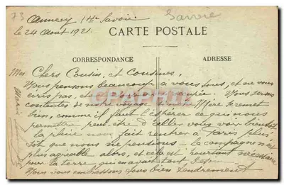 Lago de Annecy — Talloires e o Desembarcadouro — AD. PARIOT, FOTO., ANNCEY, n°307 — Verso