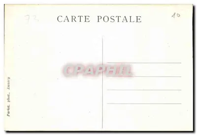 Trasa Aravis — Zagięcia — W tle Giettaz — Pittoreskie miejsca w Savoie — Partiot, Annecy, nr 256 — Rewers