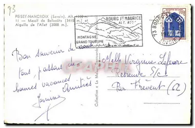 Peisey-Nancroix — Massif de Bellecôte et Aiguille de l'Aliet — wydawca Aunsol — Rewers