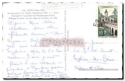 Dijon — Katedra Najświętszej Maryi Panny — zegar XIV wieku — Rewers