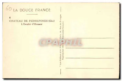 Zamek w Pierrefonds — Schody Honorowe — Les Éditions d'Art Yvonn, Paryż — Rewers