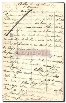 Bilhete postal antigo Environs de Ressons Oise Castelo de Ricqueburg Vista da Frente — Verso