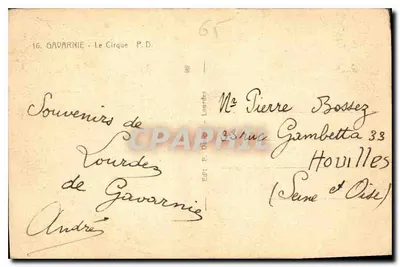 Gavarnie — Le Cirque — Wydawca P. Dourdes — Rewers