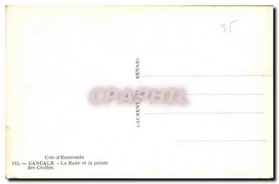 Gangale — Zatoka i punkt Crolles — Wybrzeże Szmaragdowe — wydawca Laurent Phil, nr 113 — Rewers