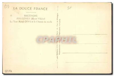 Fougères — A Torre Raoul (século XV) e o Caminho de Ronda — Éditions d'Art Yvon, Paris — Verso