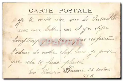 Versailles — Het Paleis, ingangsfacade — Uitgever niet geïdentificeerd, n°2 — Achterkant