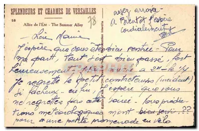 Aleja Lata — Versailles — Yvon, n°18 — Rewers