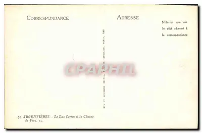 Argentières — Jezioro Cornn i Kolejka Flèzes — Imp. de l'Atelier, Paryż — Rewers