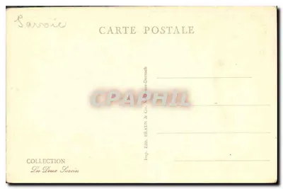 Castelo de Duingt e as Dentes de Lanfon — Lago de Annecy — Coleção Les Deux Savoie — Verso