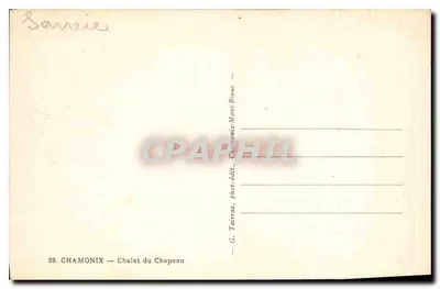 Chalet Chapeau — powyżej Maurai Pas — G. Tairras, Chamonix-Mont-Blanc — Rewers