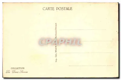 El Lago de Annecy — El Castillo de Duingt — Editor BRAUN & Cie, Mulhouse-Dornach — Reverso