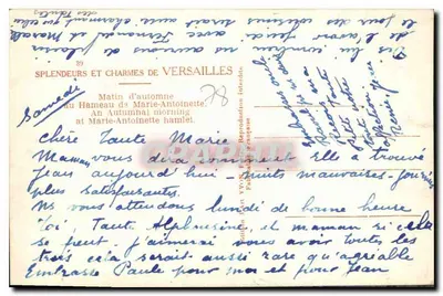 Hameau van Marie-Antoinette — Herfstocht — Uitgever Yvon, n°39 — Achterkant