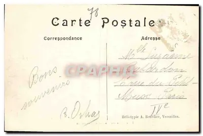 Fasada Pałacu w Versailles — widok panoramiczny — Héliotypie A. Bourdier, Versailles, n°2 — Rewers