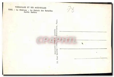 Versailles - La Galleria delle Battaglie — Editori d'Arte A. Leconte, Parigi — Verso