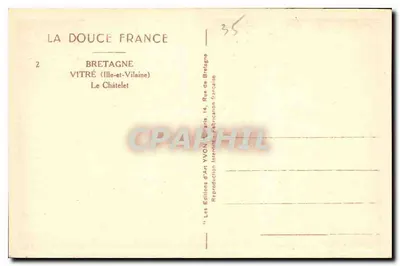 Châtelet a Vitré — Bretagna — Edizioni d'Arte YVON — Verso