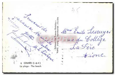 Dinard — plaża — wydawnictwo La France Artistique — Rewers