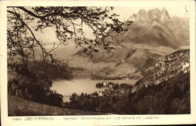 Lago de Annecy — Duingt, St-Germain e as Dentes de Lanfon — Coleção Les Deux Savoie