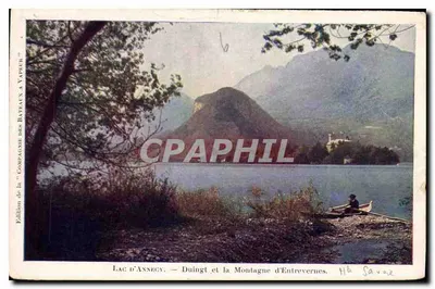 Lago de Annecy — Duingt e a Montanha de Entrevéneres — Edição da Companhia dos Barcos a Vapor