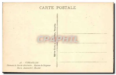 Dom Pani Marie-Antoinette - Versailles — Wydawnictwo Cosset, 9 rue Colbert, Versailles — Rewers