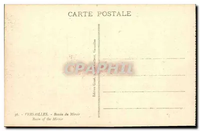 Versailles — Basen lustrzany — Wydawnictwo Cassé, Versailles — Rewers