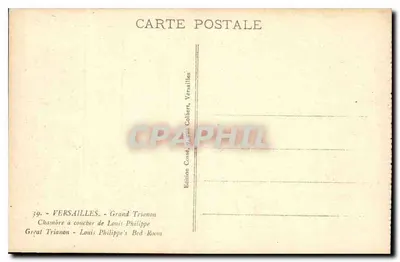 Sypialnia Louisa Filipa — Grand Trianon — Wydawnictwo Cossé, Versailles — Rewers