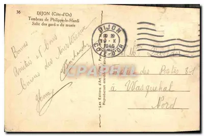 Grób Filipa Szorstkiego — Sala strażników muzeum — Wydawnictwo Sztuki YVON, Dijon — Rewers