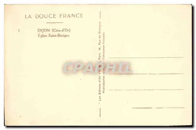 Dijon (Côte-d'Or) — Igreja de São Benigno — Edições de Arte Y.V. N°17 — Verso