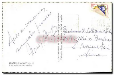 Jezioro w Lourdes — Widok panoramiczny — L. Chatagneau, 1901 — Rewers