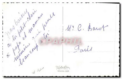 Fille en robe rouge avec chien et filet — Photocchrom Glacée 568 — Verso
