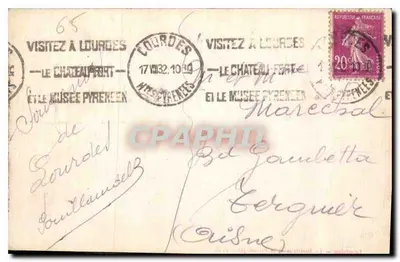 Lourdes — Bazylika i Pic du Jer — P.D. — Rewers