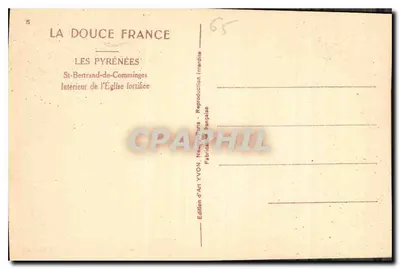 Interior of the fortified church — St-Bertrand-de-Comminges — Édition d'Art YVON — Back
