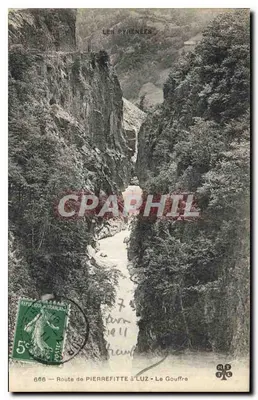 Rodovia de Pierrefitte a Luz — O Abismo — Os Pirineus — editor M.T.C. n° 666