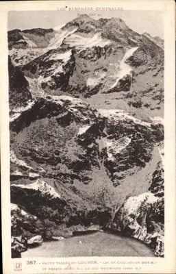 Os Pirineus Centrais — Alta Vale de Louron, Lago de Caillaouas, Pic Hourcade — Fototipia Lamanda Furen, Toulouse, n° 367