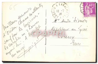 Os Pirineus Centrais — Alta Vale de Louron, Lago de Caillaouas, Pic Hourcade — Fototipia Lamanda Furen, Toulouse, n° 367 — Verso
