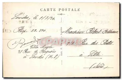 Lourdes — A Basílica e a Virgem Coroada — P. D. — Verso