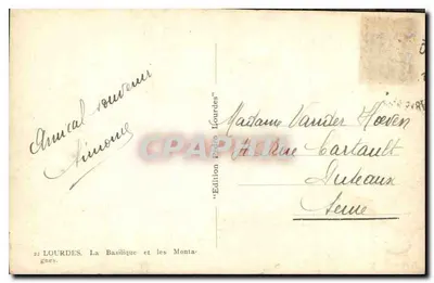 Lourdes. Widok na Bazylikę i Góry — Wydawnictwo Pardo Lourdes, nr 22 — Rewers