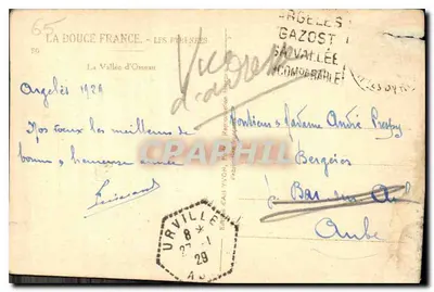 A Valle de Ossou - Os Pirineus — Edição de Yvon, n°65 — Verso