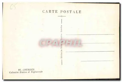 Calvário Bretão e Esplanada — Lourdes — Edição do Palácio do Rosário — Verso
