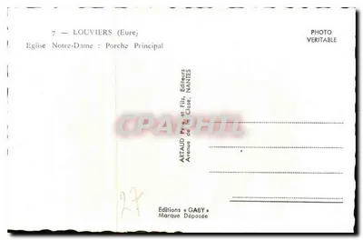 Louvières (Eure) — Chiesa di Nostra Signora: Portico Principale — Edizioni Gaby, Nantes — Verso