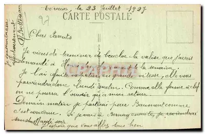 Évreux — A Catedral, o Transepto e os Sinos vistos do Jardim do Bispo — C. M. — Verso