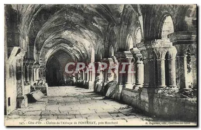 Côte d'Or - Cloître da Abadia de FONTENAY, perto de Montbard — H. Bogersau, editor, Châtilon-sur-Seine