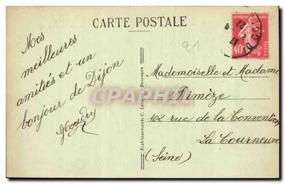 Pomnik 30 Października — Dijon — S. Gillan, nr 3508 — Rewers