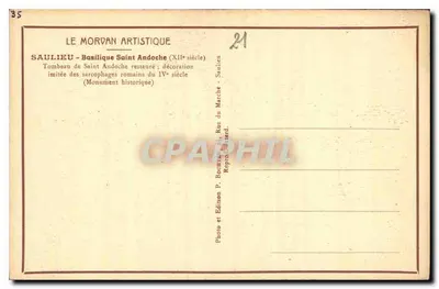 Grób św. Andoche — Bazylika św. Andoche (XII wiek) — Wydawnictwo P. Bourret — Rewers
