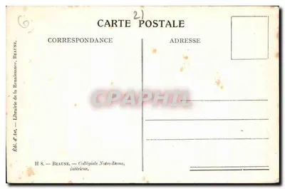 Interior da Colegiata Nossa Senhora — Beaune — editor H. S. Beaune — Verso