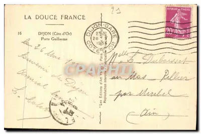 Porta Guillaume — Dijon — Wydawnictwo Sztuki Yvon, Paryż — Rewers