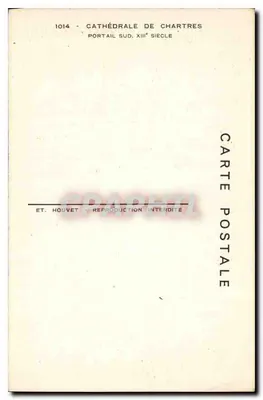 Katedra w Chartres — Portal południowy, XIII wiek — Ét. Houvet — Rewers
